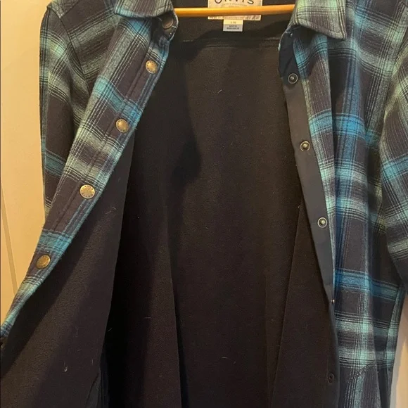 Orvis Orvis Navy and Teal Blue Flannel Shirt Lightweight Jackets Size L - Picture 6 of 7